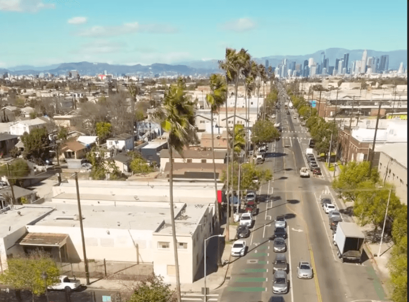 South Central LA aerial view